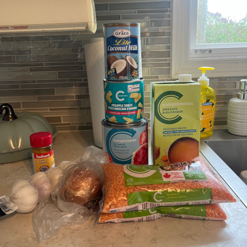 The ingredients, which came to roughly $20 CAD